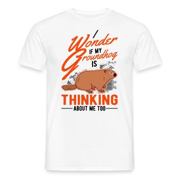 Murmeltier Groundhog Day Waldmurmeltier - Männer T-Shirt - Weiß - Vorne - AI Model Male 178 dark (178cm)