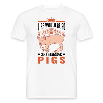 Schweine Geschenk Landwirt Schweinchen - Männer T-Shirt - Weiß - Vorne - AI Model Male 178 dark (178cm)