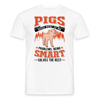 Porc Cadeau Agriculteur Cochon - T-shirt homme - blanc - Devant - AI Model Male 178 dark (178cm)