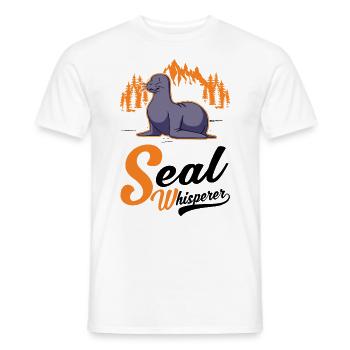 Robbenflüsterer Seerobbe Robbe Seehund - Männer T-Shirt - Weiß - Vorne - AI Model Male 178 dark (178cm)