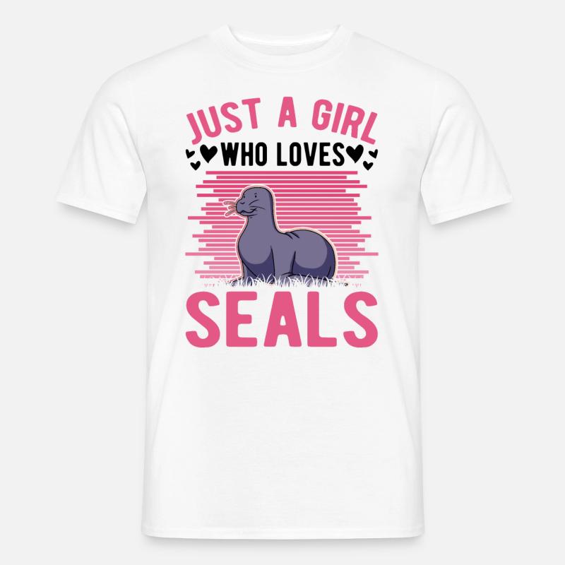 Robben Mädchen Seehund Seelöwe - Männer T-Shirt - Weiß