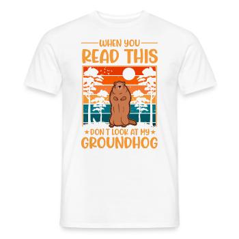 Marmot Groundhog Day Forest Marmot - Men's T-Shirt - white - Front - AI Model Male 178 dark (178cm)
