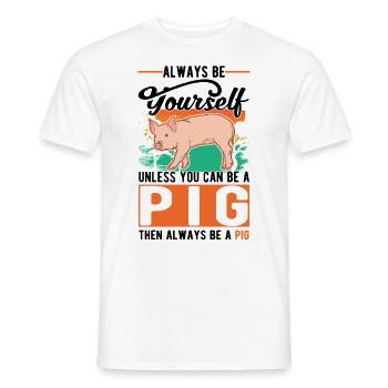 Porc Cadeau Agriculteur Cochon - T-shirt homme - blanc - Devant - AI Model Male 178 dark (178cm)