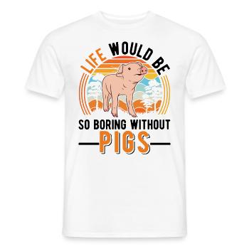 Pig Gift Farmer Pig - Men's T-Shirt - white - Front - AI Model Male 178 dark (178cm)