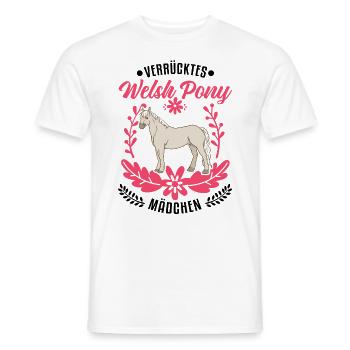 Verrücktes Welsh Pony Mädchen - Männer T-Shirt - Weiß - Vorne - AI Model Male 178 dark (178cm)