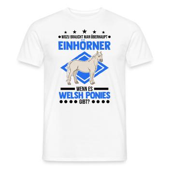 Welsh Pony Einhorn Welsh Pferd - Männer T-Shirt - Weiß - Vorne - AI Model Male 178 dark (178cm)