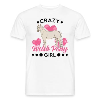 Poney fille galloise folle - T-shirt homme - blanc - Devant - AI Model Male 178 dark (178cm)