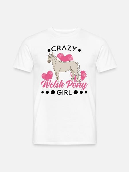 Poney fille galloise folle - T-shirt homme - blanc