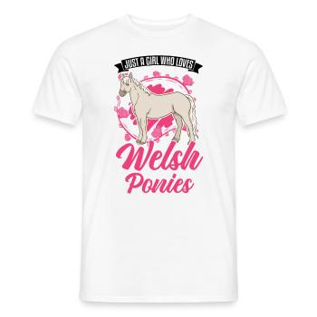 Just a girl who loves Welsh Ponies - Men's T-Shirt - white - Front - AI Model Male 178 dark (178cm)