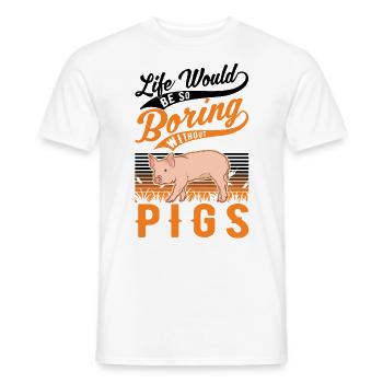 Pig Gift Farmer Pig - Men's T-Shirt - white - Front - AI Model Male 178 dark (178cm)
