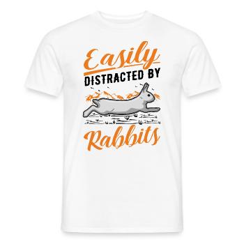 Facilement distrait par Rabbits Rabbit Rabbit - T-shirt homme - blanc - Devant - AI Model Male 178 dark (178cm)