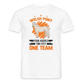 Welsh Pony 4 Hufen 2 Beine Ein Team - Männer T-Shirt - Weiß - Vorne - AI Model Male 178 dark (178cm)