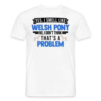 Welsh Pony Smell Welsh Horse - T-shirt homme - blanc - Devant - AI Model Male 178 dark (178cm)