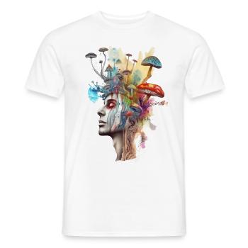 Trippy Schamane - Männer T-Shirt - Weiß - Vorne - AI Model Male 178 dark (178cm)