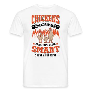 Hühner Hühnerzucht Hühnchen Landwirt - Männer T-Shirt - Weiß - Vorne - AI Model Male 178 dark (178cm)
