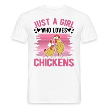 Chickens Girl Farmer Chicken Farmer - Men's T-Shirt - white - Front - AI Model Male 178 dark (178cm)