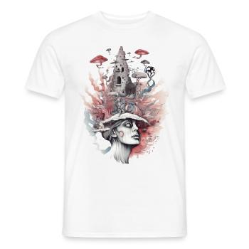 Trippy Shaman - T-shirt homme - blanc - Devant - AI Model Male 178 dark (178cm)