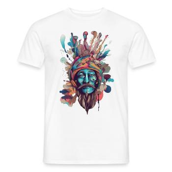 Trippy Shaman - T-shirt homme - blanc - Devant - AI Model Male 178 dark (178cm)