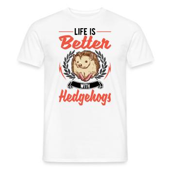 La vie est meilleure avec un hérisson - T-shirt homme - blanc - Devant - AI Model Male 178 dark (178cm)