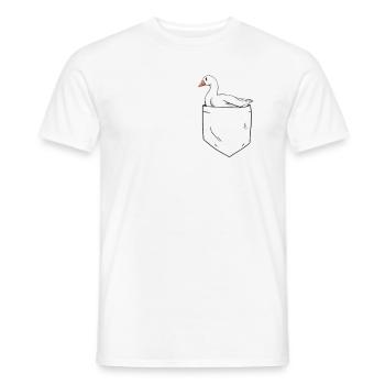 Gänse in Brusttasche Gänsezüchter Gans - Männer T-Shirt - Weiß - Vorne - AI Model Male 178 dark (178cm)