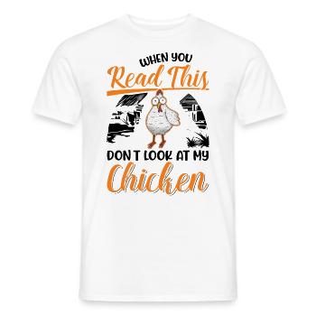 Poulets Élevage de poulets Éleveur de poulet - T-shirt homme - blanc - Devant - AI Model Male 178 dark (178cm)