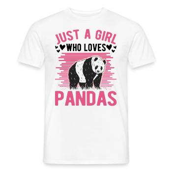 Juste une fille qui aime les pandas Mädchen - T-shirt homme - blanc - Devant - AI Model Male 178 dark (178cm)