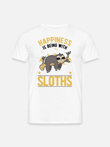 Sloth Happiness Sloth - Men's T-Shirt - white