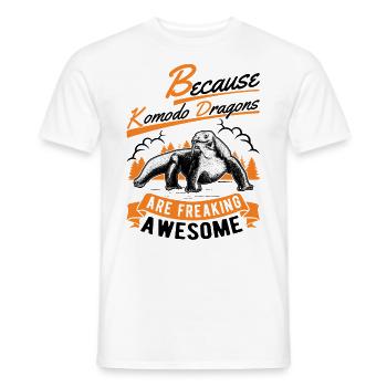 Parce que les dragons de Komodo sont géniaux - T-shirt homme - blanc - Devant - AI Model Male 178 dark (178cm)