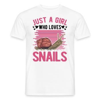 Schnecken Mädchen Snail Girl - Männer T-Shirt - Weiß - Vorne - AI Model Male 178 dark (178cm)