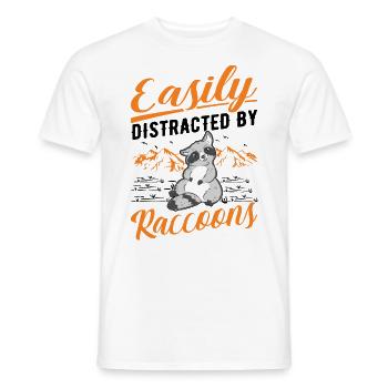 Easily distracted by Raccoons Raccoons Raccoon - Men's T-Shirt - white - Front - AI Model Male 178 dark (178cm)