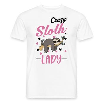 Crazy Sloth Woman - Men's T-Shirt - white - Front - AI Model Male 178 dark (178cm)