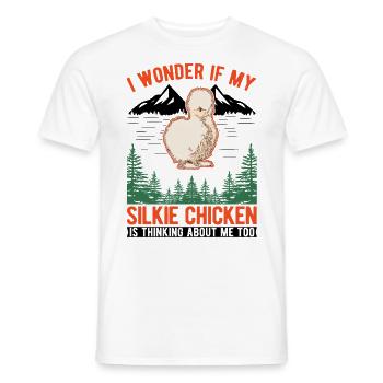 Silk Chicken Gift Silkie Chicken Silkie Chicken - Men's T-Shirt - white - Front - AI Model Male 178 dark (178cm)