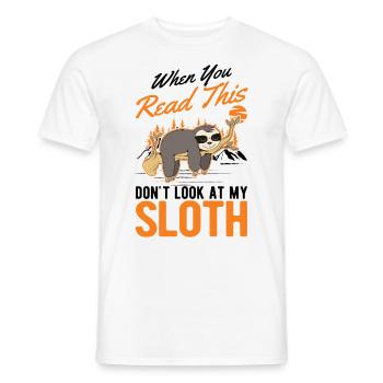 Sloth Gift Sloth - Men's T-Shirt - white - Front - AI Model Male 178 dark (178cm)