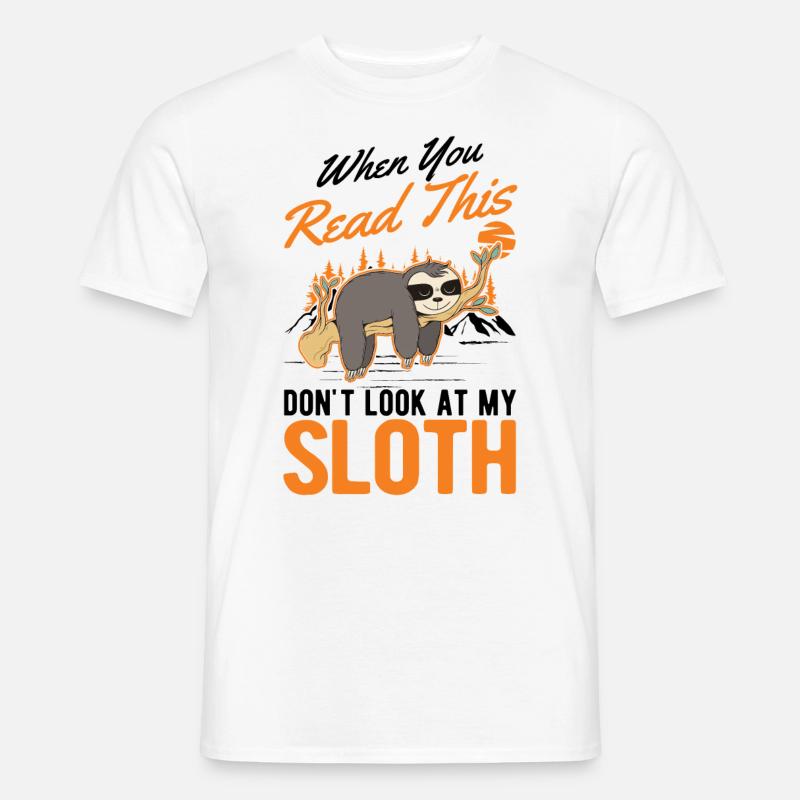 Faultier Geschenk Sloth - Männer T-Shirt - Weiß