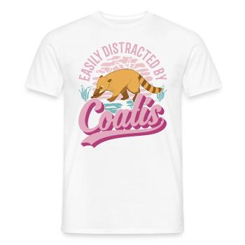Facilement distrait par Coatis coati - T-shirt homme - blanc - Devant - AI Model Male 178 dark (178cm)