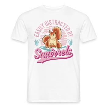 Facilement distrait par les écureuils Eichhörnchen - T-shirt homme - blanc - Devant - AI Model Male 178 dark (178cm)