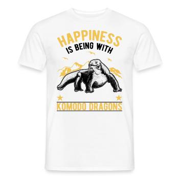 Komodowaran Glück Komododrache Waran - Männer T-Shirt - Weiß - Vorne - AI Model Male 178 dark (178cm)