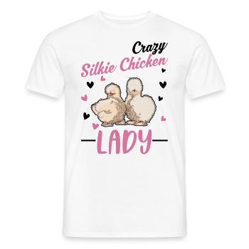 Crazy Silk Chicken Woman - Men's T-Shirt - white - Front - AI Model Male 178 dark (178cm)