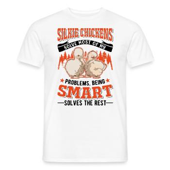 Silk Chicken Gift Silkie Chicken Silkie Chicken - Men's T-Shirt - white - Front - AI Model Male 178 dark (178cm)