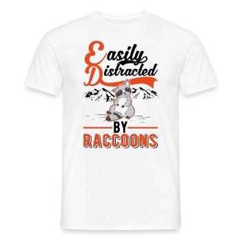 Easily distracted by Raccoons Raccoons Raccoon - Men's T-Shirt - white - Front - AI Model Male 178 dark (178cm)