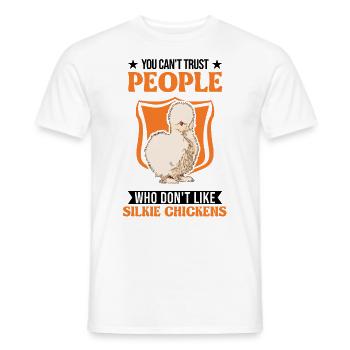 Silk Chicken Cadeau Silkie Chicken Silkie Chicken - T-shirt homme - blanc - Devant - AI Model Male 178 dark (178cm)