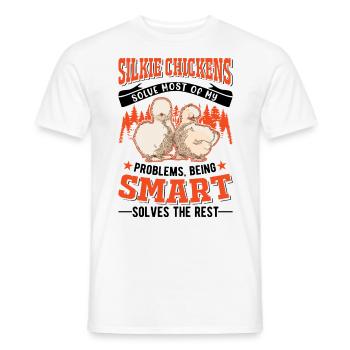 Silk Chicken Cadeau Silkie Chicken Silkie Chicken - T-shirt homme - blanc - Devant - AI Model Male 178 dark (178cm)
