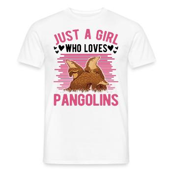 Pangolin Girl Pangolin - Men's T-Shirt - white - Front - AI Model Male 178 dark (178cm)