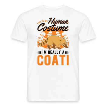 Coati Human Costume Halloween Coati Proboscis Bear - Men's T-Shirt - white - Front - AI Model Male 178 dark (178cm)