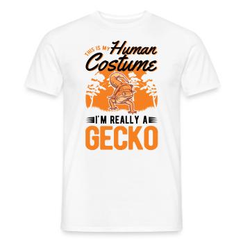 Gecko Kostüm Leopardgecko - Männer T-Shirt - Weiß - Vorne - AI Model Male 178 dark (178cm)