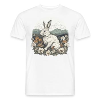 Rabbit Bunny Nature Art - Men's T-Shirt - white - Front - AI Model Male 178 dark (178cm)