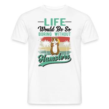 Hamster Propriétaire Hamster doré Hamster - T-shirt homme - blanc - Devant - AI Model Male 178 dark (178cm)