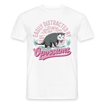 Facilement distrait par Opossums Possum Marsupial - T-shirt homme - blanc - Devant - AI Model Male 178 dark (178cm)