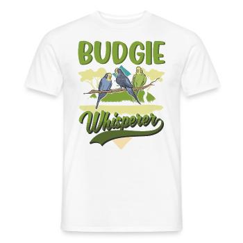 Budgie Whisperer Welli Parakeet - Men's T-Shirt - white - Front - AI Model Male 178 dark (178cm)