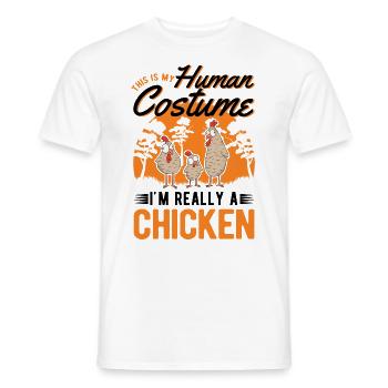 Chickens Costume Chicken Halloween Farmer - Men's T-Shirt - white - Front - AI Model Male 178 dark (178cm)